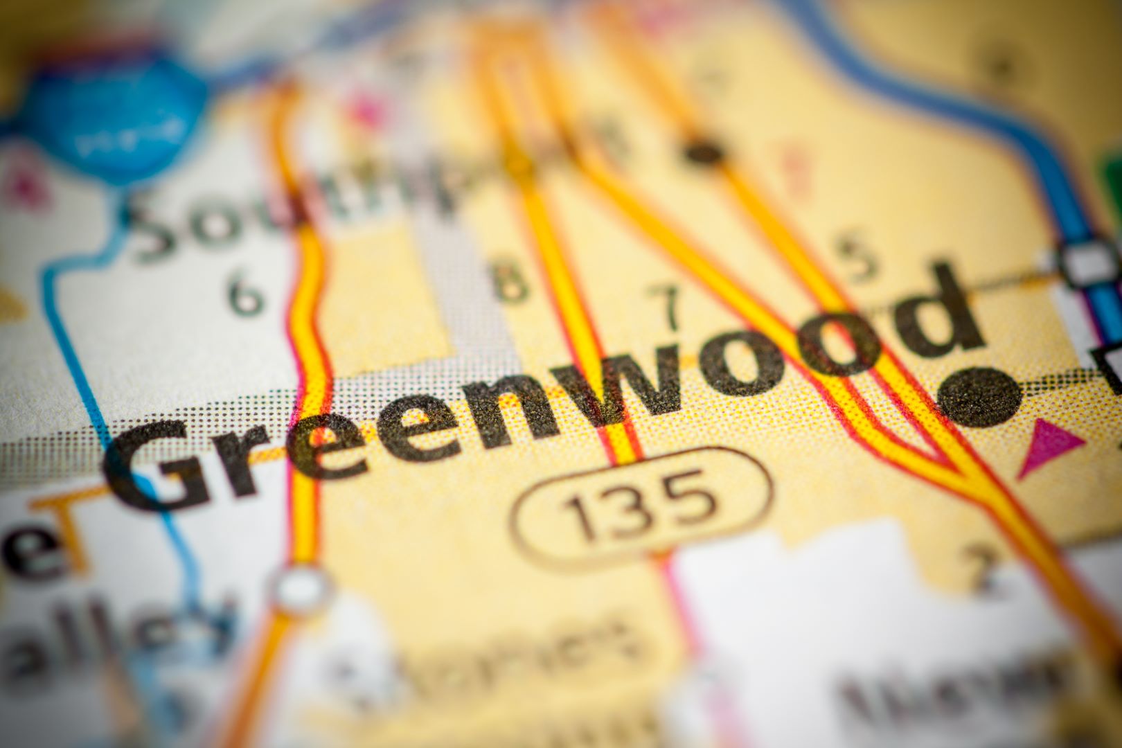 Map of Greenwood. Indiana. USA